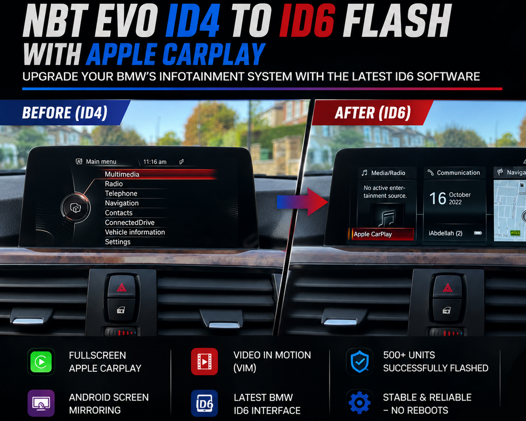 BMW NBT Evo ID4 to ID6 Flash with Apple CarPlay - BMW CUSTOMZ 